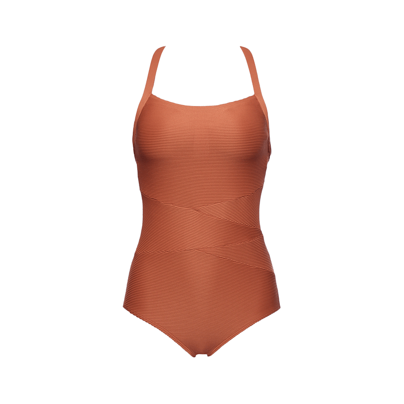 Square Neck Swimwear ( Green / Orange )
