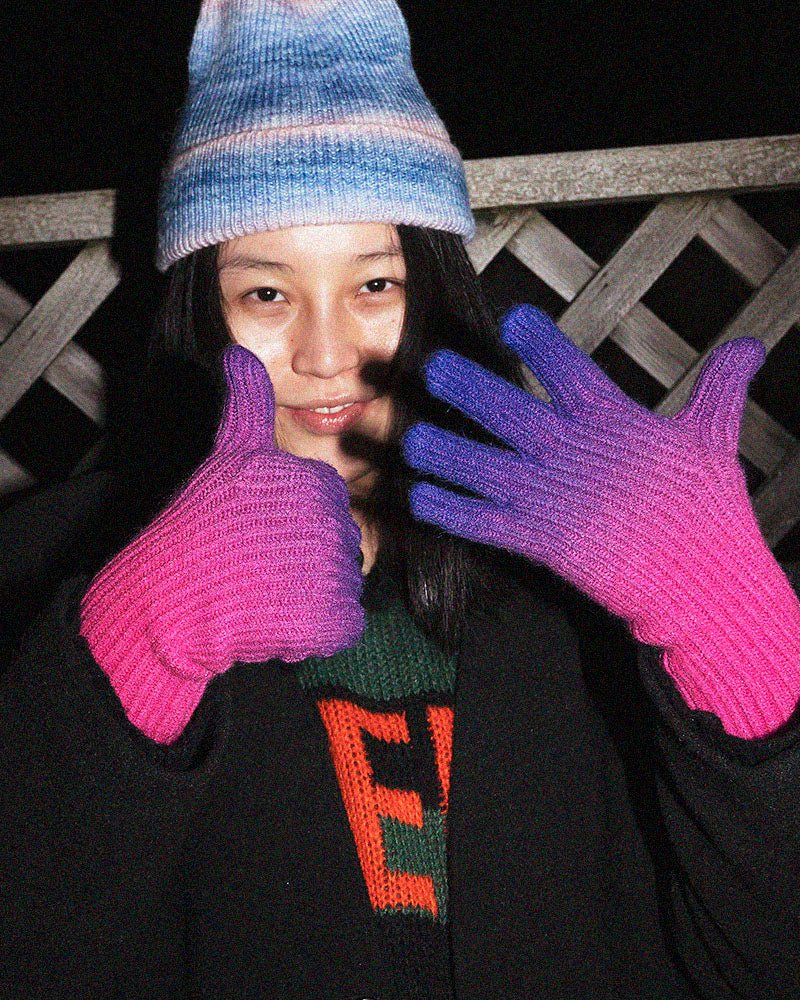 Color Blend Knit Gloves