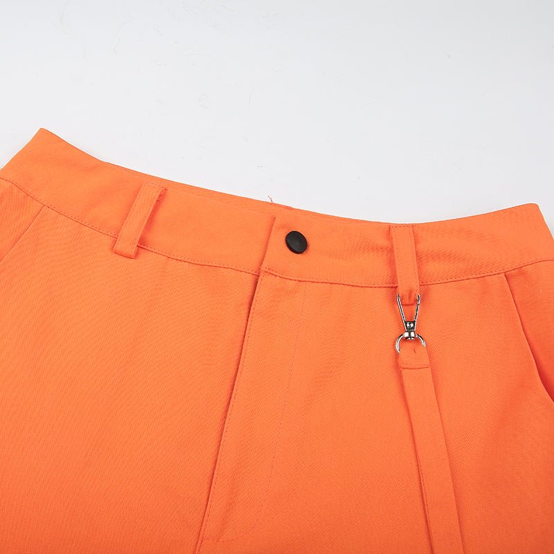 Worker Wide-Leg Pants in Orange